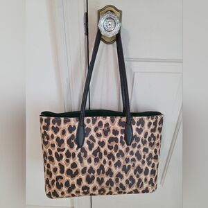 Kate Spade Leopard Print Tote Bag with Black Handles